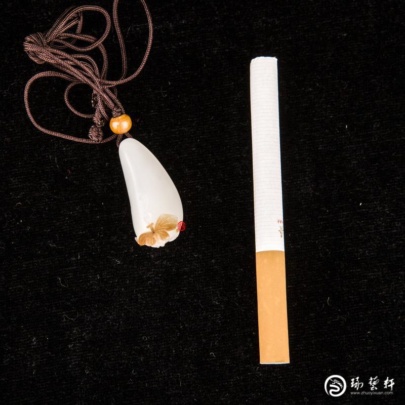 【琢藝軒】新疆和田玉褐皮羊脂白玉籽玉掛件 婷婷玉立（獨(dú)籽） 9克
