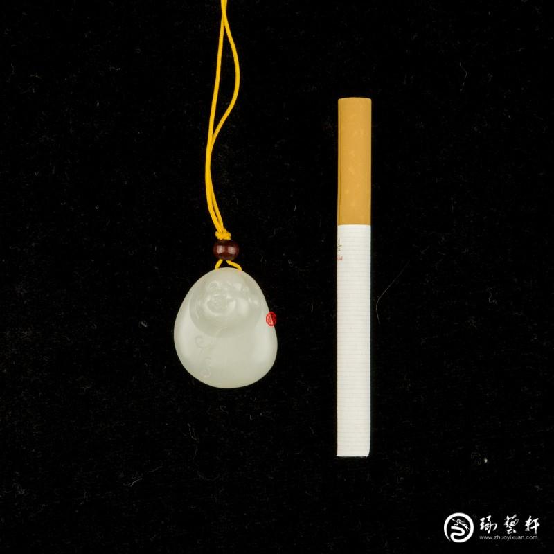 【琢藝軒】新疆和田玉白玉籽玉掛件  彌勒佛 11克