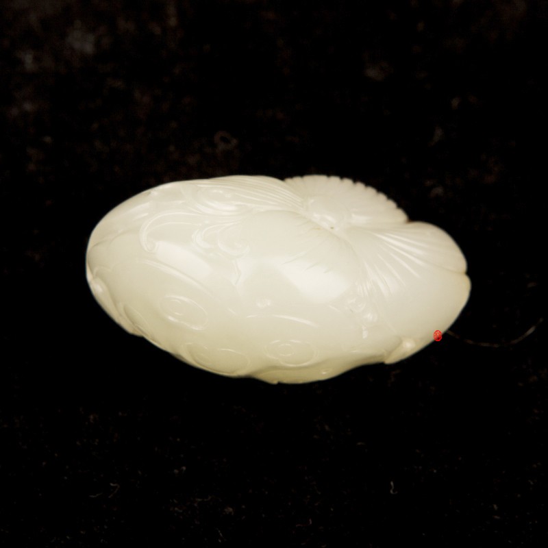 【琢艺轩】新疆和田玉枣红皮沁色白玉籽玉挂件  连年如意 31克