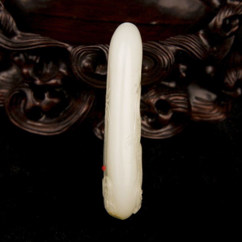 【琢艺轩】新疆和田玉黄皮白玉籽玉挂件 路路有福 25克