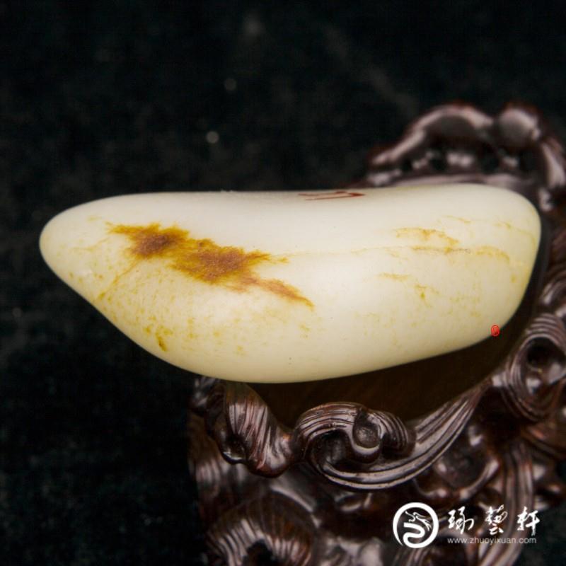 【琢藝軒】新疆和田玉紅皮白玉籽玉原石 128克