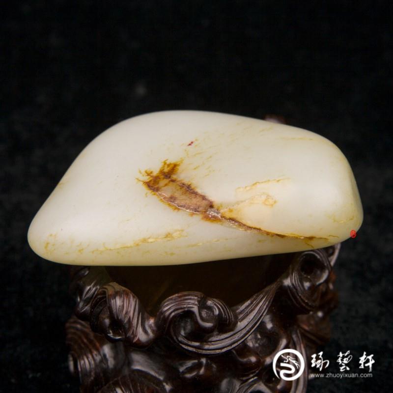 【琢藝軒】新疆和田玉紅皮白玉籽玉原石 128克