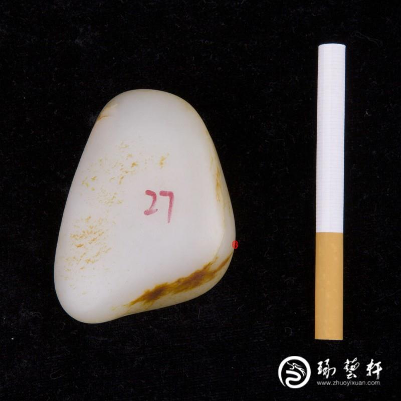 【琢藝軒】新疆和田玉紅皮白玉籽玉原石 128克