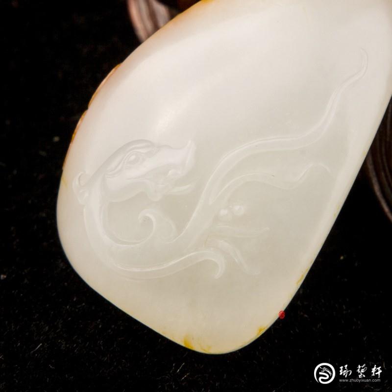 【琢藝軒】新疆和田玉黃沁白玉籽玉掛件（獨籽）羅漢 21克