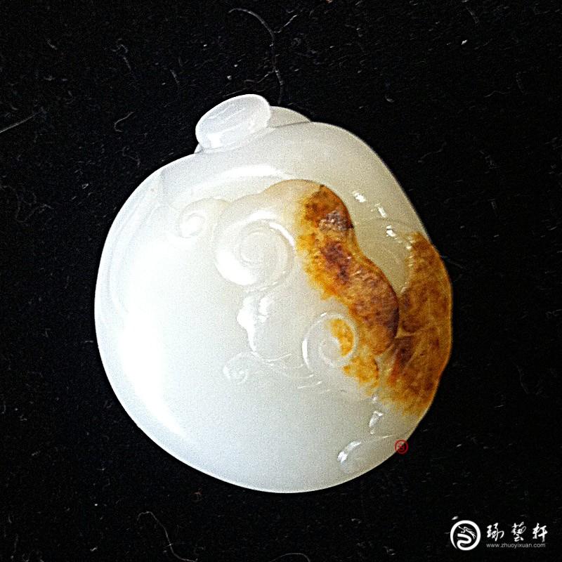 【琢藝軒】新疆和田玉秋梨皮羊脂白玉籽玉 彌勒佛