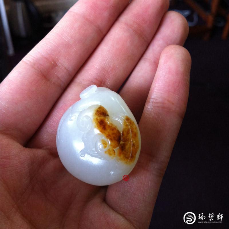 【琢藝軒】新疆和田玉秋梨皮羊脂白玉籽玉 彌勒佛