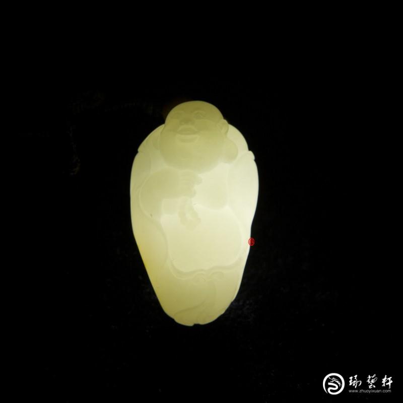 【琢藝軒】新疆和田玉紅皮羊脂白玉籽玉 彌勒佛