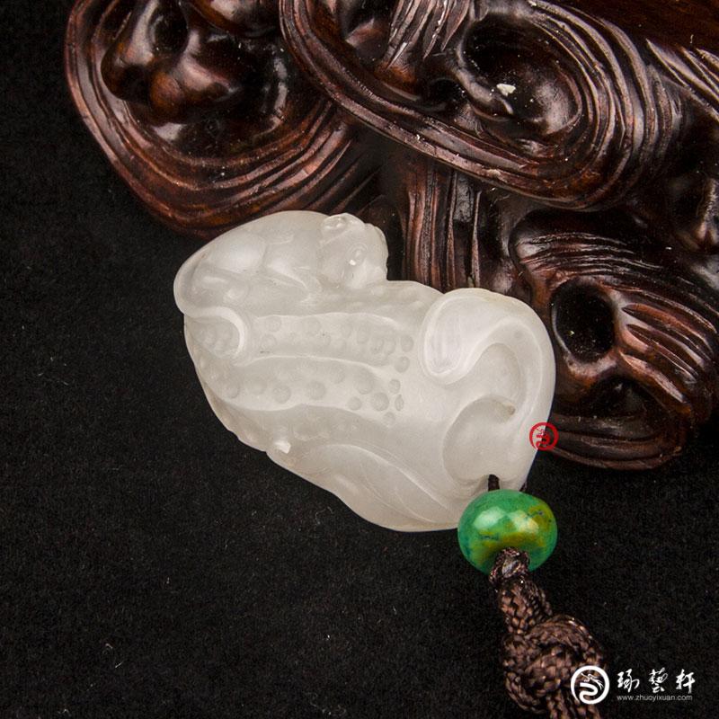 【琢藝軒】新疆和田玉黃皮白玉籽玉掛件  生生有子 6克