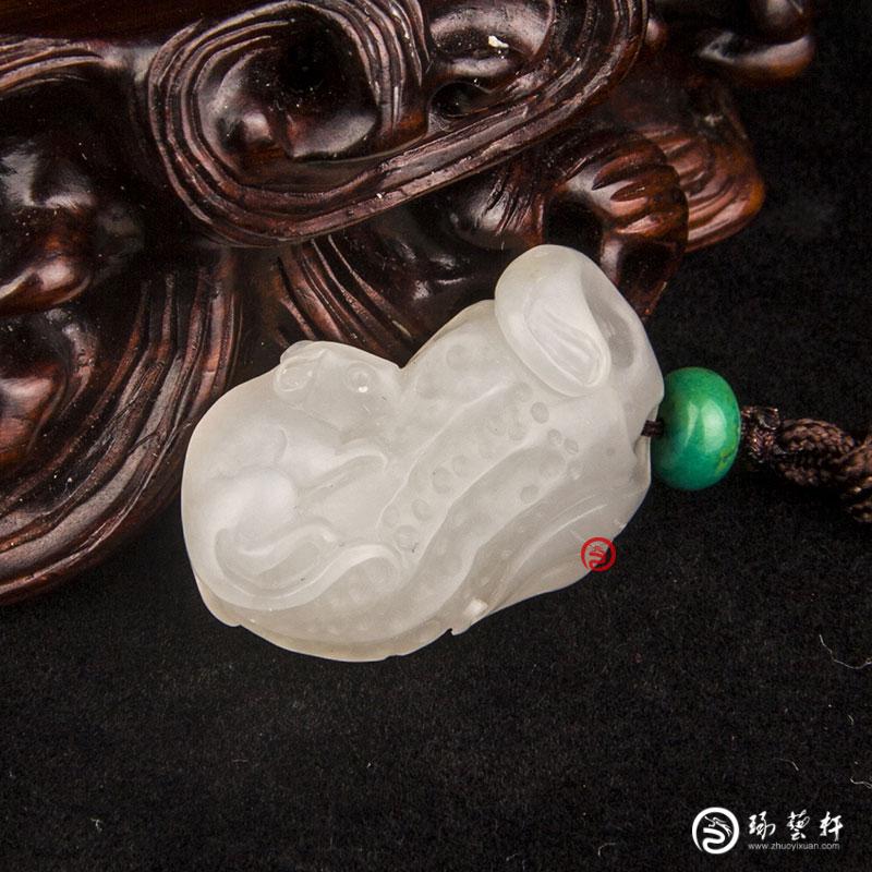 【琢藝軒】新疆和田玉黃皮白玉籽玉掛件  生生有子 6克