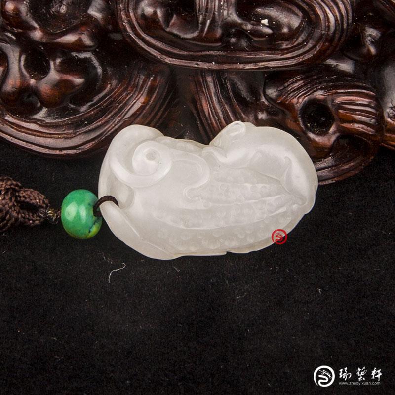 【琢藝軒】新疆和田玉黃皮白玉籽玉掛件  生生有子 6克