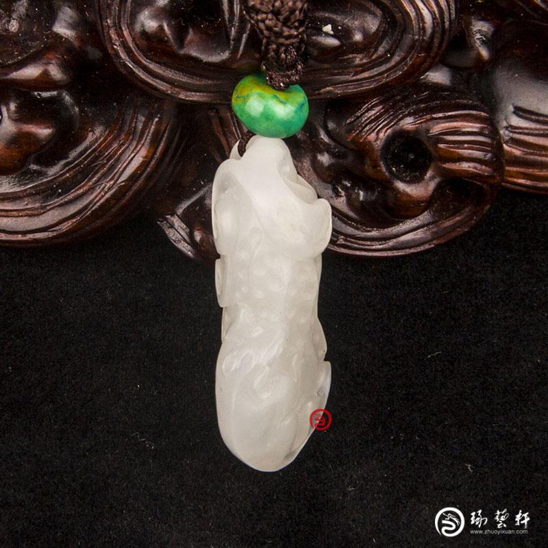 【琢藝軒】新疆和田玉黃皮白玉籽玉掛件  生生有子 6克