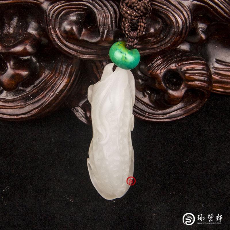 【琢藝軒】新疆和田玉黃皮白玉籽玉掛件  生生有子 6克