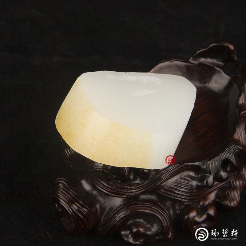 【琢藝軒】新疆和田玉灑金皮羊脂白玉籽玉原料 63克