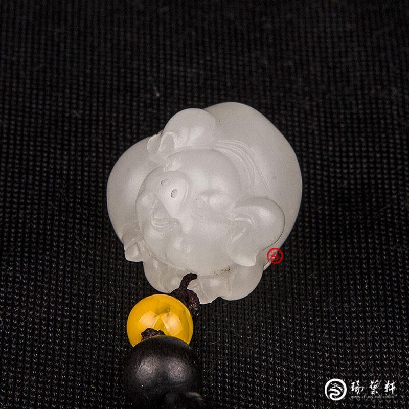 【琢藝軒】新疆和田玉羊脂白玉籽玉掛件  祝福（客戶代賣） 10克