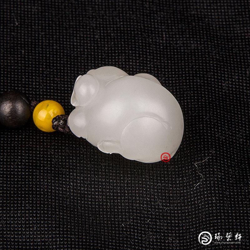【琢藝軒】新疆和田玉羊脂白玉籽玉掛件  祝福（客戶代賣） 10克