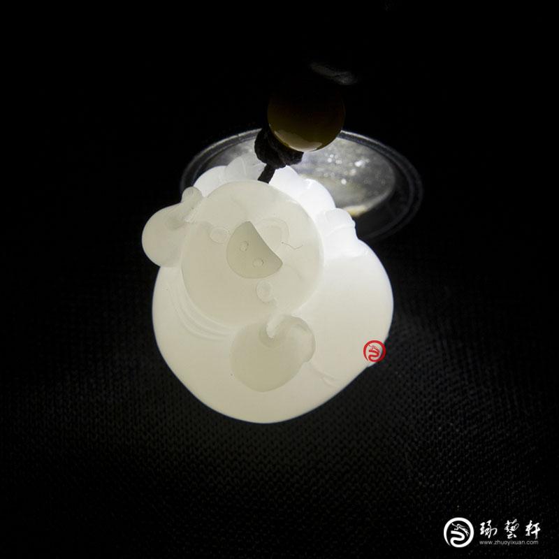 【琢藝軒】新疆和田玉羊脂白玉籽玉掛件  祝福（客戶代賣） 10克