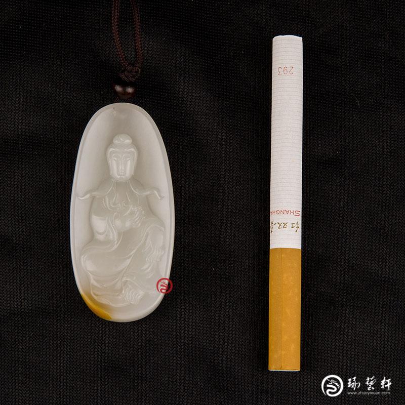 【琢艺轩】新疆和田玉红皮白玉籽玉 观音（秒杀价）