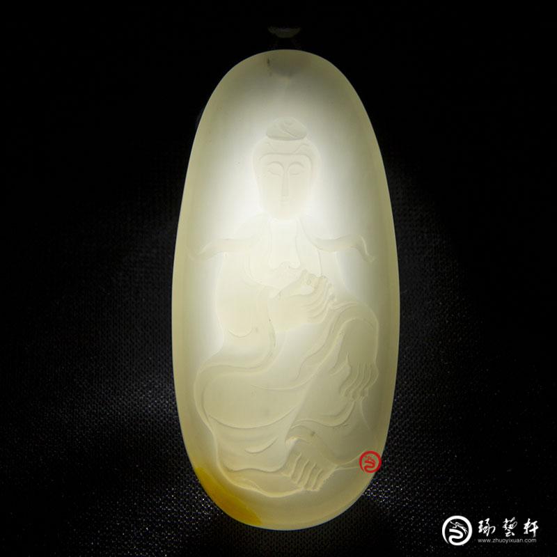 【琢艺轩】新疆和田玉红皮白玉籽玉 观音（秒杀价）