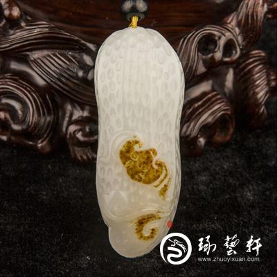 新疆和田玉红皮一级白玉籽玉 一生有福