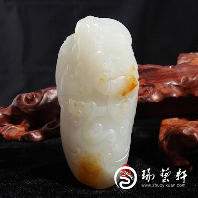 新疆和田玉黄皮一级白玉籽玉 关公