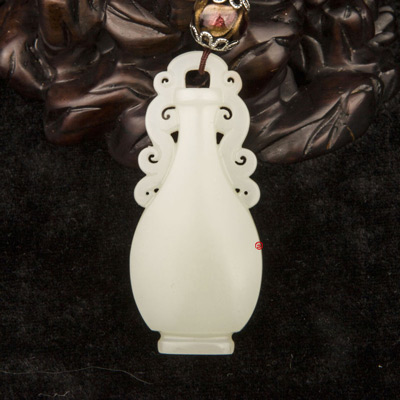 新疆和田玉红皮白玉籽玉 平安