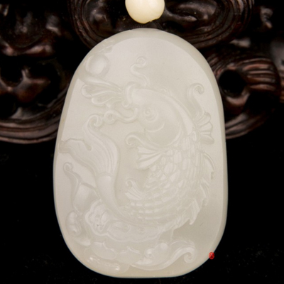 新疆和田玉洒金皮一级白玉籽玉 年年有余