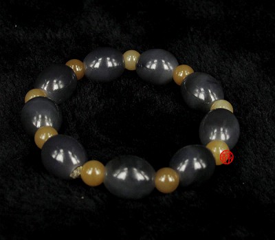 新疆和田玉黑白籽 手链