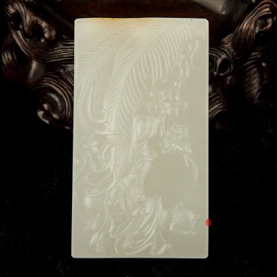 新疆和田玉红皮一级白玉籽玉玉牌 盼归 65克