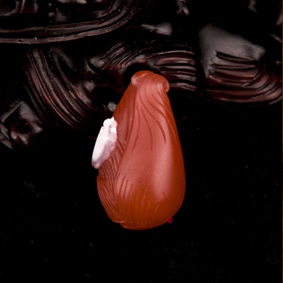 四川凉山南红玛瑙柿子红挂件 富甲一方