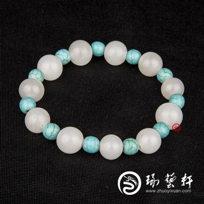 新疆和田玉羊脂白玉籽玉手链 34克