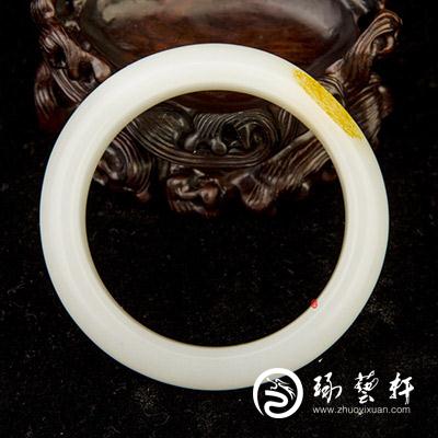 新疆和田玉红皮羊脂白玉籽玉 手镯 67克