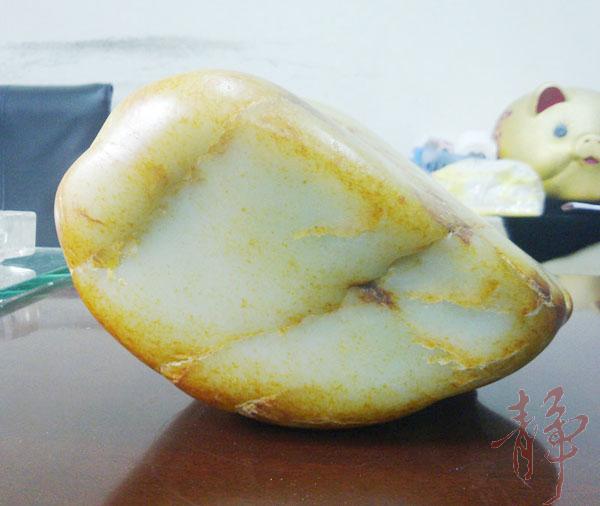 【琢艺轩】 新疆和田玉黄皮一级白玉籽玉原料 8公斤