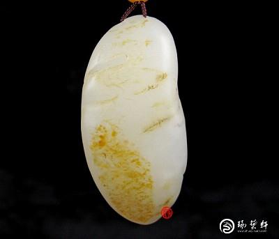 【琢藝軒】新疆和田玉黃皮白玉籽玉 觀音