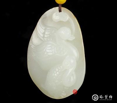 【琢藝軒】新疆和田玉秋梨皮白玉籽玉 恩愛(ài)
