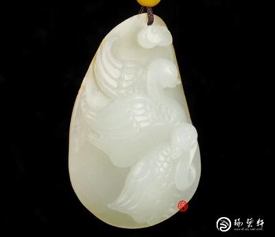 【琢藝軒】新疆和田玉秋梨皮白玉籽玉 恩愛(ài)