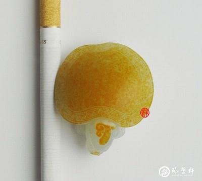 【琢艺轩】新疆和田玉黄皮一级白玉籽玉 挂件  龙龟  37克