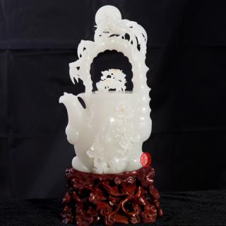 新疆和田玉黃皮一級(jí)白玉籽玉 君子壺