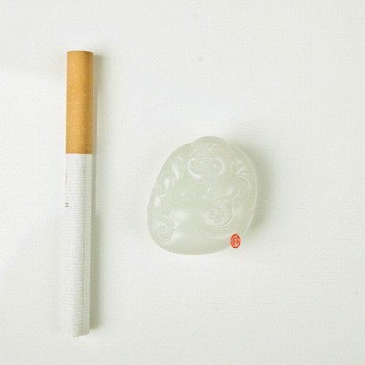 【琢藝軒】新疆和田玉白皮白玉籽玉 彌勒佛