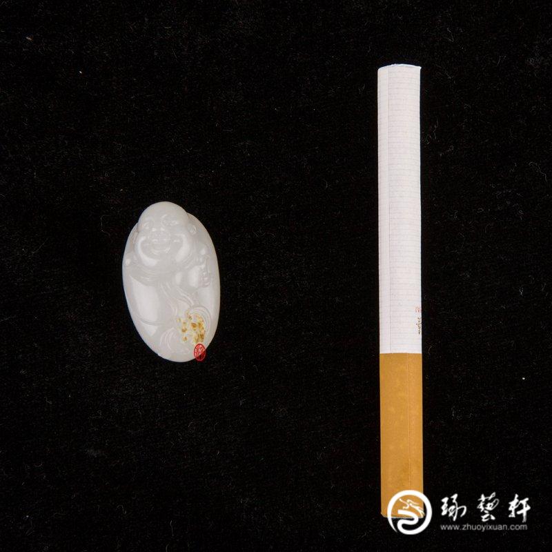 【琢藝軒】新疆和田玉紅皮羊脂白玉籽玉 彌勒佛