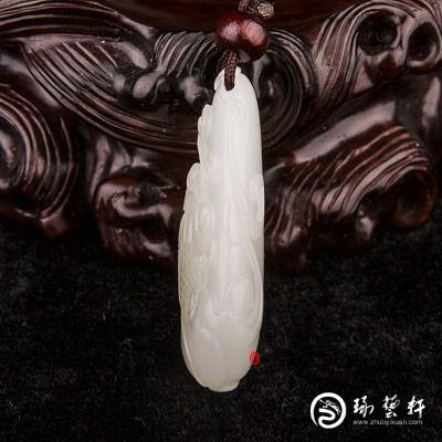 【琢藝軒】新疆和田玉黃皮一級白玉籽玉掛件  魚躍龍門   9克