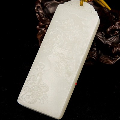 穆宇靜 新疆和田玉灑金皮一級(jí)白玉籽玉 仕茶牌 125克