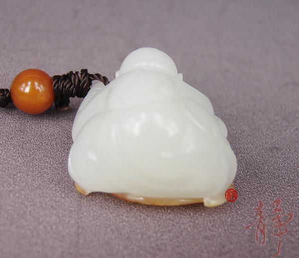 【琢藝軒】新疆和田玉黃皮白玉籽玉掛件 童子 13克