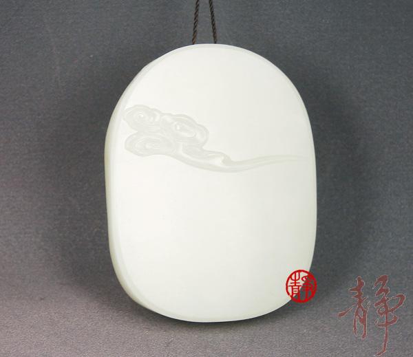 【琢藝軒】新疆和田玉黃皮籽玉玉牌 夜讀春秋（代賣不打折） 125克