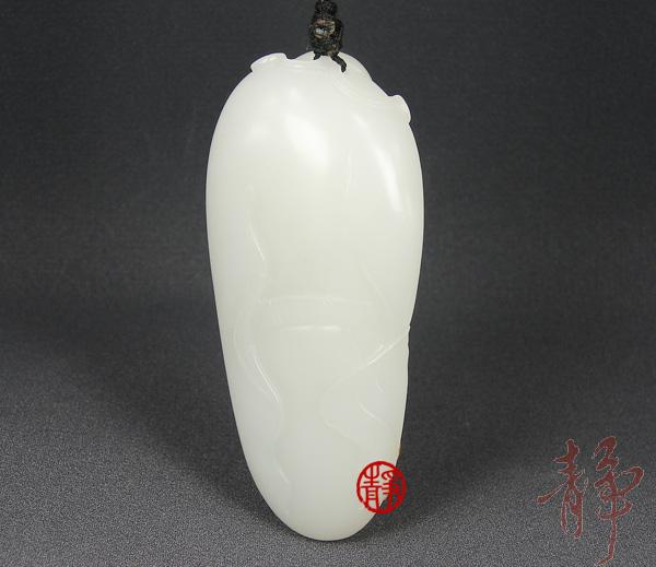 【琢藝軒】新疆和田玉黃皮白玉籽玉把件 財(cái)神 88克