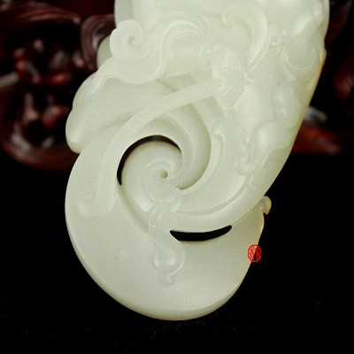 【琢藝軒】新疆和田玉黃皮白玉籽玉把件 獻(xiàn)寶 62克