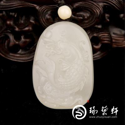 新疆和田玉洒金皮一级白玉籽玉 年年有余