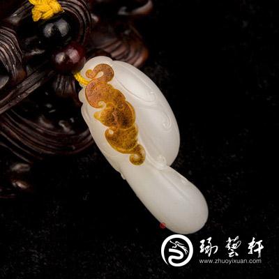 新疆和田玉红皮羊脂白玉籽玉挂件 四季有福 5克