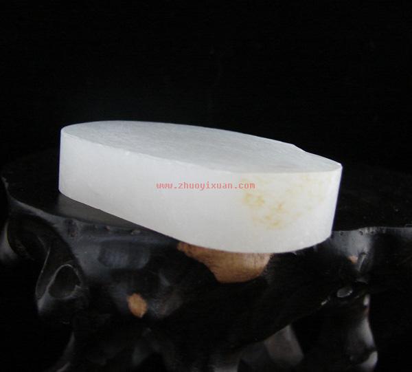 【琢藝軒】新疆和田玉灑金皮白玉籽玉 原料切片 44克